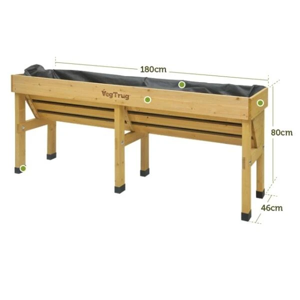 Vegtrug Kweektafel Muurmodel Naturel - 180 Cm 4 Vegtrug Kweektafel Muurmodel Naturel - 180 Cm - Afbeelding 2