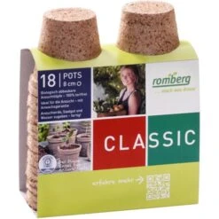 Vezelpotjes Rond 8 Cm - Biologisch Afbreekbaar - Set Van 18 Stuks