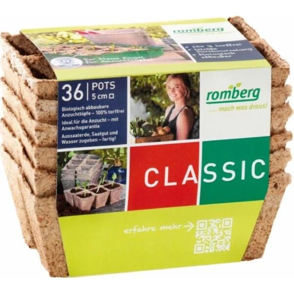 Vezelpotjes Vierkant Biologisch Afbreekbaar - 5 × 5 Cm - Set Van 36 Stuks 3 Vezelpotjes Vierkant Biologisch Afbreekbaar - 5 × 5 Cm - Set Van 36 Stuks